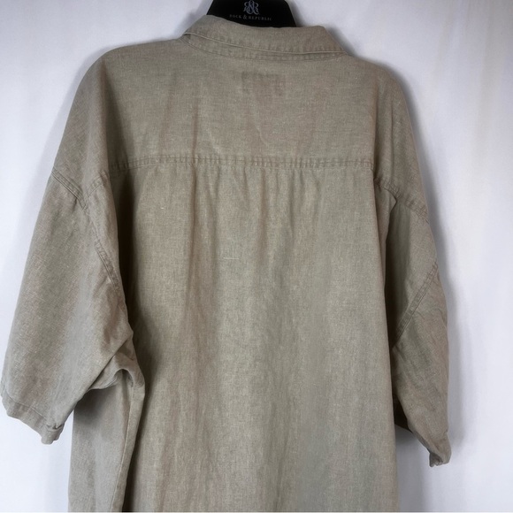 Big Dogs Mens Tan Short Sleeve Button-Up Vintage Shirt Tan Men's Shirt Size: 4X - Picture 11 of 15